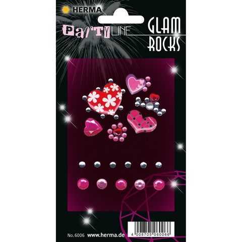 Herma Glamrocks Etiket Işıltılı Kalpler
