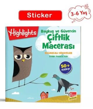 Sticker Bulmacalı Hikayeler Baykuş ve Güvercin Çiftlik Macerası - 1