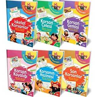 Hikayeli - Örnekli Korsan Maceraları Boyama Kitabı Serisi 6 Kitap Takım - Halk Kitabevi