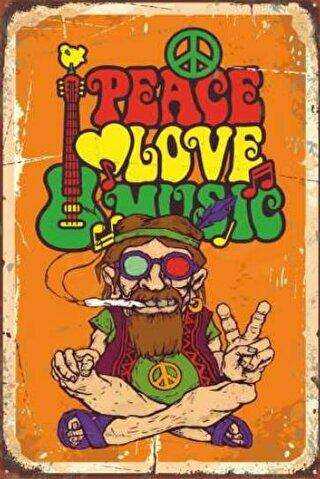 Hippi Baba Retro Vintage Ahşap Poster