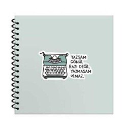 Hisli Şeyler 16x15 Çizgili Defter - Yazsan Gönül Razı Değil Yazmasam Olmaz - Keskin Color
