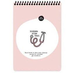 Hisli Şeyler A5 80 Yaprak Çizgili Üstten Spiralli Kareli Kapak Not Defteri - Kalbinin Sesini Dinle - Keskin Color