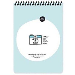 Hisli Şeyler A5 80 Yaprak Çizgili Üstten Spiralli Kareli Kapak Not Defteri - Kimseleri Çekemem - Keskin Color