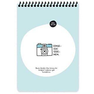 Hisli Şeyler A5 80 Yaprak Çizgili Üstten Spiralli Kareli Kapak Not Defteri - Kimseleri Çekemem - 1