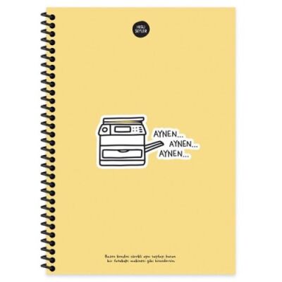 Hisli Şeyler Aynen Defter Çizgili Spiralli Sert Kapak 100 Yaprak 17x24 Cm - 4