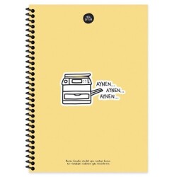 Hisli Şeyler Aynen Defter Çizgili Spiralli Sert Kapak 100 Yaprak 17x24 Cm - Keskin Color