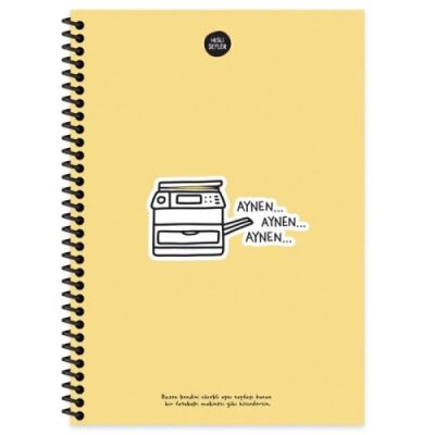 Hisli Şeyler Aynen Defter Kareli Spiralli Sert Kapak 100 Yaprak 17x24 Cm - 4