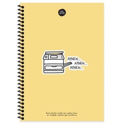 Hisli Şeyler Aynen Defter Kareli Spiralli Sert Kapak 100 Yaprak 17x24 Cm - Keskin Color