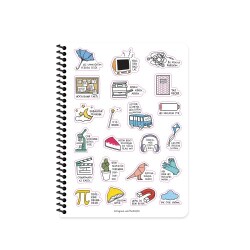 Hisli Şeyler Bi Salın Defter Kareli Spiralli Plastik Kapak Stickerlı 80 Yaprak 18.5x25 Cm - 2