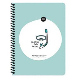 Hisli Şeyler Dalmışım Defter Kareli Spiralli Plastik Kapak Stickerlı 80 Yaprak 18.5x25 Cm - Keskin Color