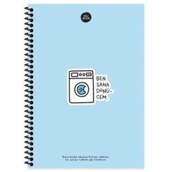 Hisli Şeyler Dönücem Defter Kareli Spiralli Sert Kapak 100 Yaprak 17x24 Cm - Keskin Color