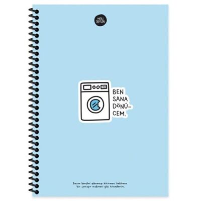 Hisli Şeyler Dönücem Defter Kareli Spiralli Sert Kapak 100 Yaprak 17x24 Cm - 1
