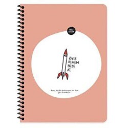 Hisli Şeyler Füze Defter Çizgili Spiralli Pp Kapak Stickerlı 80 Yaprak 18.5x25 Cm - Keskin Color