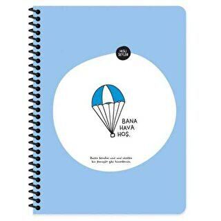 Hisli Şeyler Hava Hoş Defter Çizgili Spiralli Plastik Kapak Stickerlı 80 Yaprak 18.5x25 Cm - 1