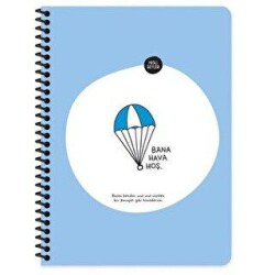 Hisli Şeyler Hava Hoş Defter Kareli Spiralli Pp Kapak Stickerlı 80 Yaprak 18.5x25 Cm - Keskin Color