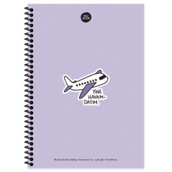 Hisli Şeyler Havamdayım Defter Çizgili Spiralli Sert Kapak 100 Yaprak 17x24 Cm - 4