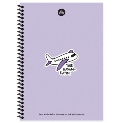 Hisli Şeyler Havamdayım Defter Kareli Spiralli Sert Kapak 100 Yaprak 17x24 Cm - 4