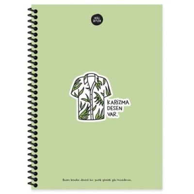 Hisli Şeyler Karizma Defter Çizgili Spiralli Sert Kapak 100 Yaprak 17x24 Cm - 4