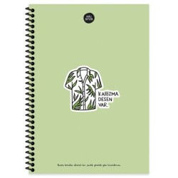Hisli Şeyler Karizma Defter Çizgili Spiralli Sert Kapak 100 Yaprak 17x24 Cm - Keskin Color
