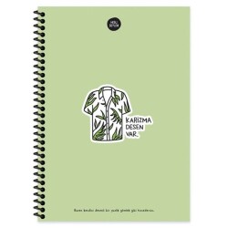 Hisli Şeyler Karizma Defter Kareli Spiralli Sert Kapak 100 Yaprak 17x24 Cm - Keskin Color