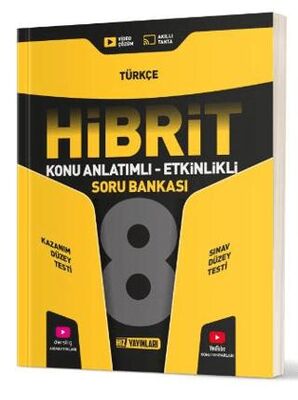 Hız Yayınları 8. Sınıf Hibrit Türkçe Soru Bankası - 1