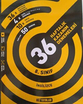 Hız Yayınları 8. Sınıf İngilizce 36 Haftalık Kazanım Denemeleri - 1
