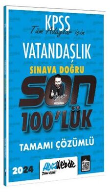 HocaWebde Yayınları KPSS 2024 Vatandaşlık Son 100 lük Tamamı Çözümlü Sorular - 1