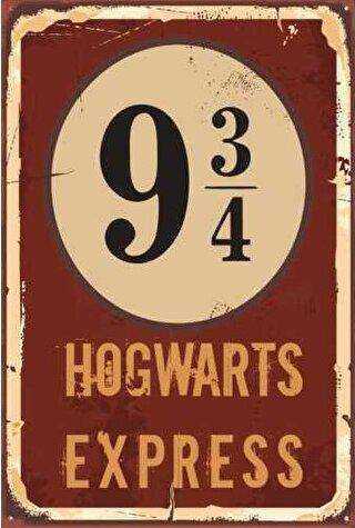 Hogwart Express Dokuz Üç Çeyrek Retro Vintage Ahşap Poster