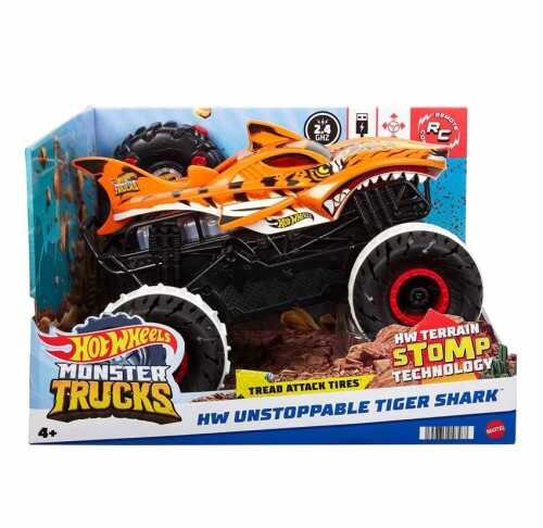 Hot Wheels R-C Monster Trucks Durdurulamaz Tiger Shark 1:15 Mass HGV87 - 1