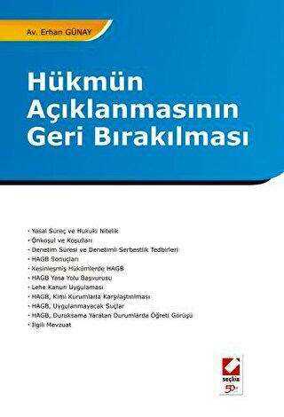 Hükmün Açıklanmasının Geri Bırakılması - Seçkin Yayıncılık
