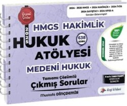 Hukuk Atölyesi Hakimlik HMGS Hukuk Mesleklerine Giriş Sınavı Medeni Hukuk Tamamı Çözümlü Çıkmış Soru - Dizgi Kitap