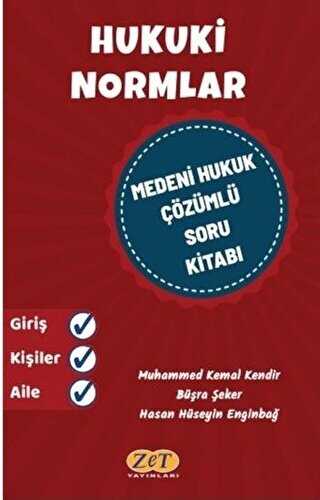 Zet Yayınları Hukuki Normlar Medeni Hukuk Çözümlü Soru Kitabı