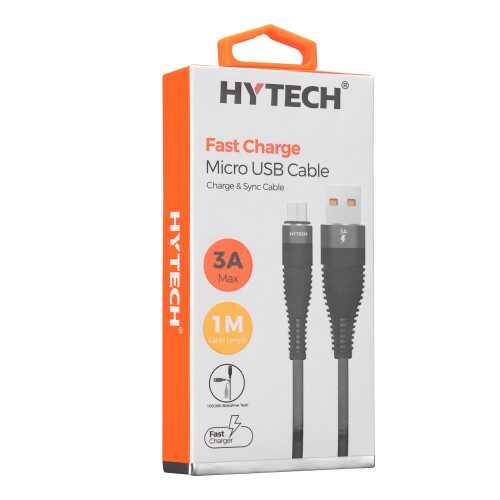 Hytech HY-X225 3A Micro Usb 1m Gri Data + Sarj Kablosu - 1