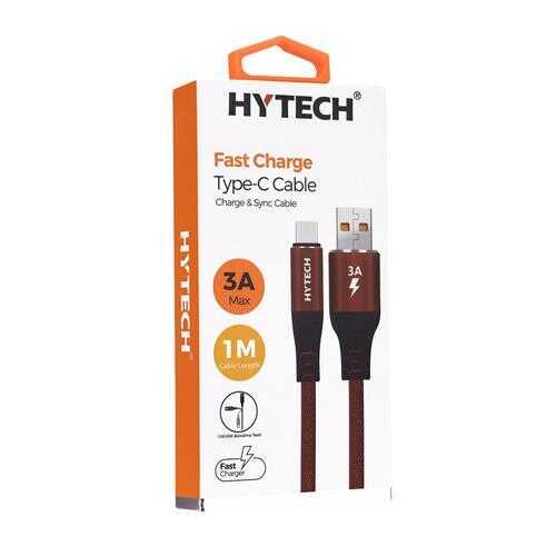 Hytech HY-X410 3A Type-C 1m Kırmızı Data + Şarj Kablosu