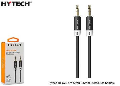 Hytech HY-X70 1m Siyah 3.5mm Stereo Ses Kablosu