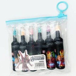 İbiş Dl-2038 Fosforlu Kalem Çantalı Avengers Şişe 6Lı - İbis Oyuncak