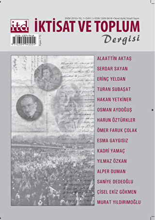 İktisat ve Toplum Dergisi Sayı: 1 - İktisat ve Toplum Dergisi