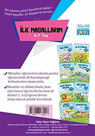 İlk Masallarım 8 Kitap Set - Talas Yayınları