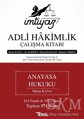 İmtiyaz Adli Hakimlik Çalışma Kitabı - Anayasa Hukuku - Temsil Kitap