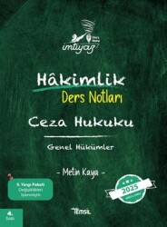 İmtiyaz Ceza Hukuku Genel Hükümler Hakimlik Ders Notları - Temsil Kitap