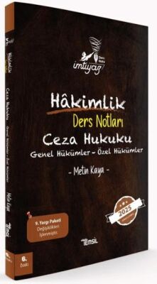 İmtiyaz Ceza Hukuku - Genel Hükümler - Özel Hükümler Hakimlik Ders Notları - 1