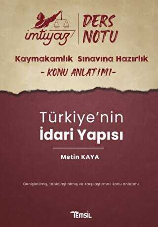 Temsil Kitap İmtiyaz Kaymakamlık Ders Notları Türkiye`nin İdari Yapısı