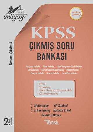 Temsil Kitap İmtiyaz KPSS ve Kurum Sınavları Çıkmış Soru Bankası