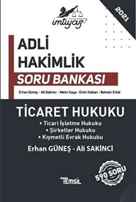 Temsil Kitap İmtiyaz Ticaret Hukuku Adli Hakimlik Soru Bankası 2021 - 1
