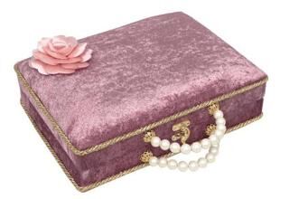 İnci Serisi Ahşap Kadife Kaplamalı Plaket Kutu + Çanta Boy Arapça Kadife Kuran + Cam İnci Tesbih + N - 1