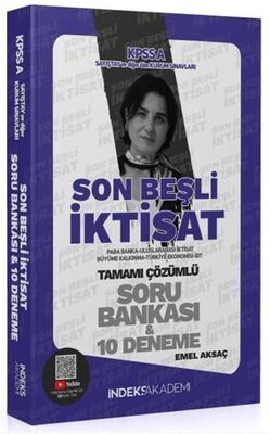 İndeks Akademi Yayıncılık 2024 KPSS A Grubu İktisat Son Beşli Soru Bankası ve 10 Deneme Çözümlü - 1