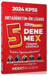 İndeks Akademi Yayıncılık 2024 KPSS Lise Ortaöğretim Ön Lisans 5 DenemeX Fasikül Çözümlü - İndeks Akademi Yayıncılık