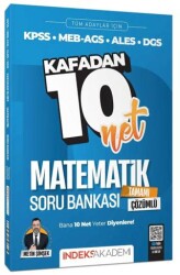 İndeks Akademi Yayıncılık KPSS MEB-AGS ALES DGS Matematik Kafadan 10 Net Soru Bankası Çözümlü - İndeks Akademi Yayıncılık