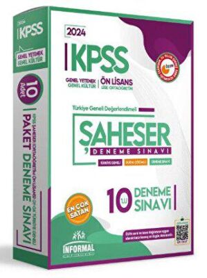 İnformal Yayınları KPSS Ön Lisans-Ortaöğretim GYGK ŞAHESER Türkiye Geneli Kurumsal 10’lu Dijital Çözümlü Paket Deneme - 1