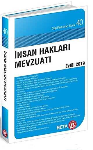 İnsan Hakları Mevzuatı Eylül 2019 - Beta Yayınevi